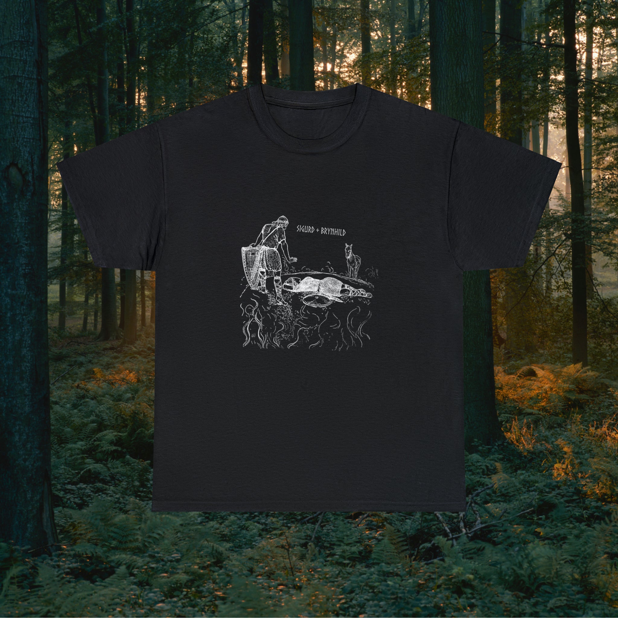 Sigurd + Brynhild Unisex Heavy Cotton Tee T-Shirt Printify Black S