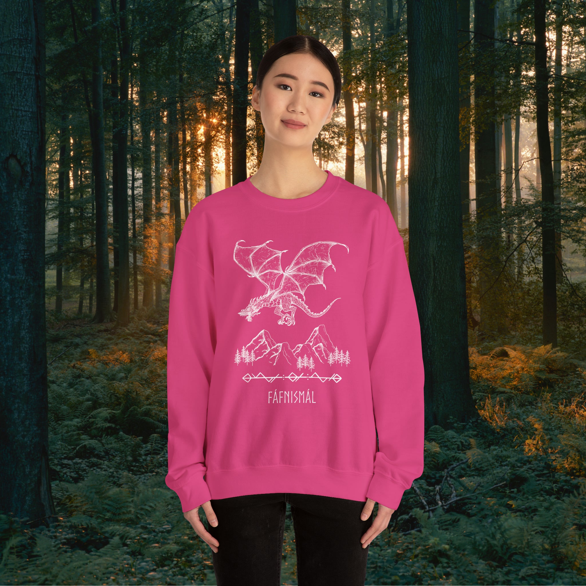 Fáfnismál Crewneck Unisex Sweatshirt Sweatshirt Printify