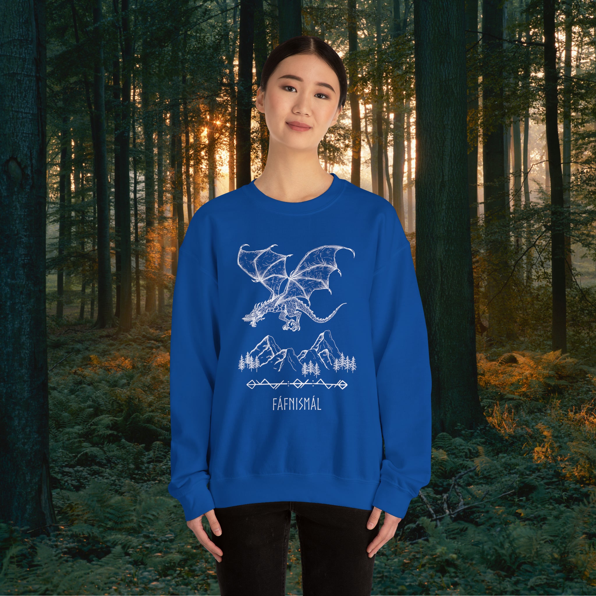 Fáfnismál Crewneck Unisex Sweatshirt Sweatshirt Printify