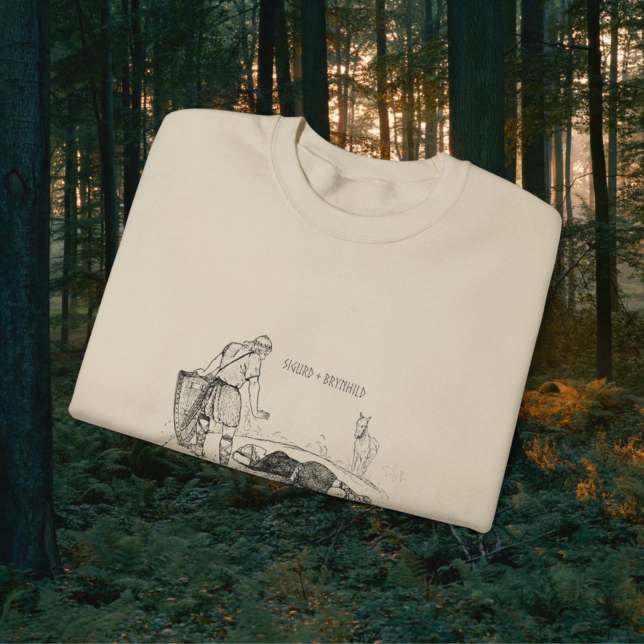 Sigurd + Brynhild Crewneck Unisex Sweatshirt Sweatshirt Printify