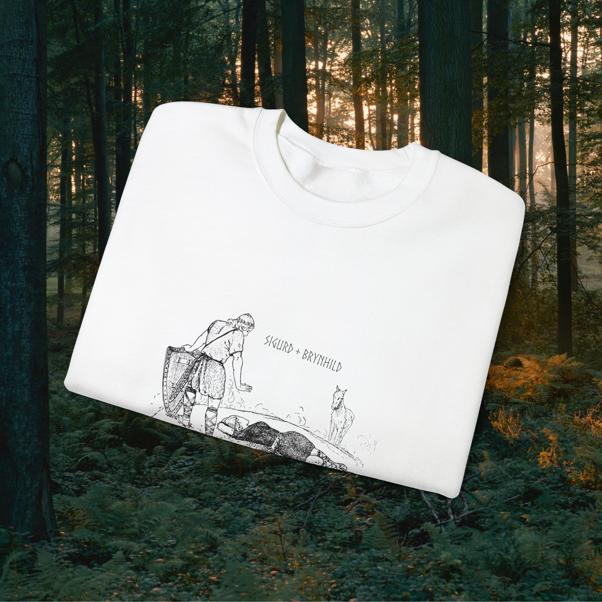 Sigurd + Brynhild Crewneck Unisex Sweatshirt Sweatshirt Printify