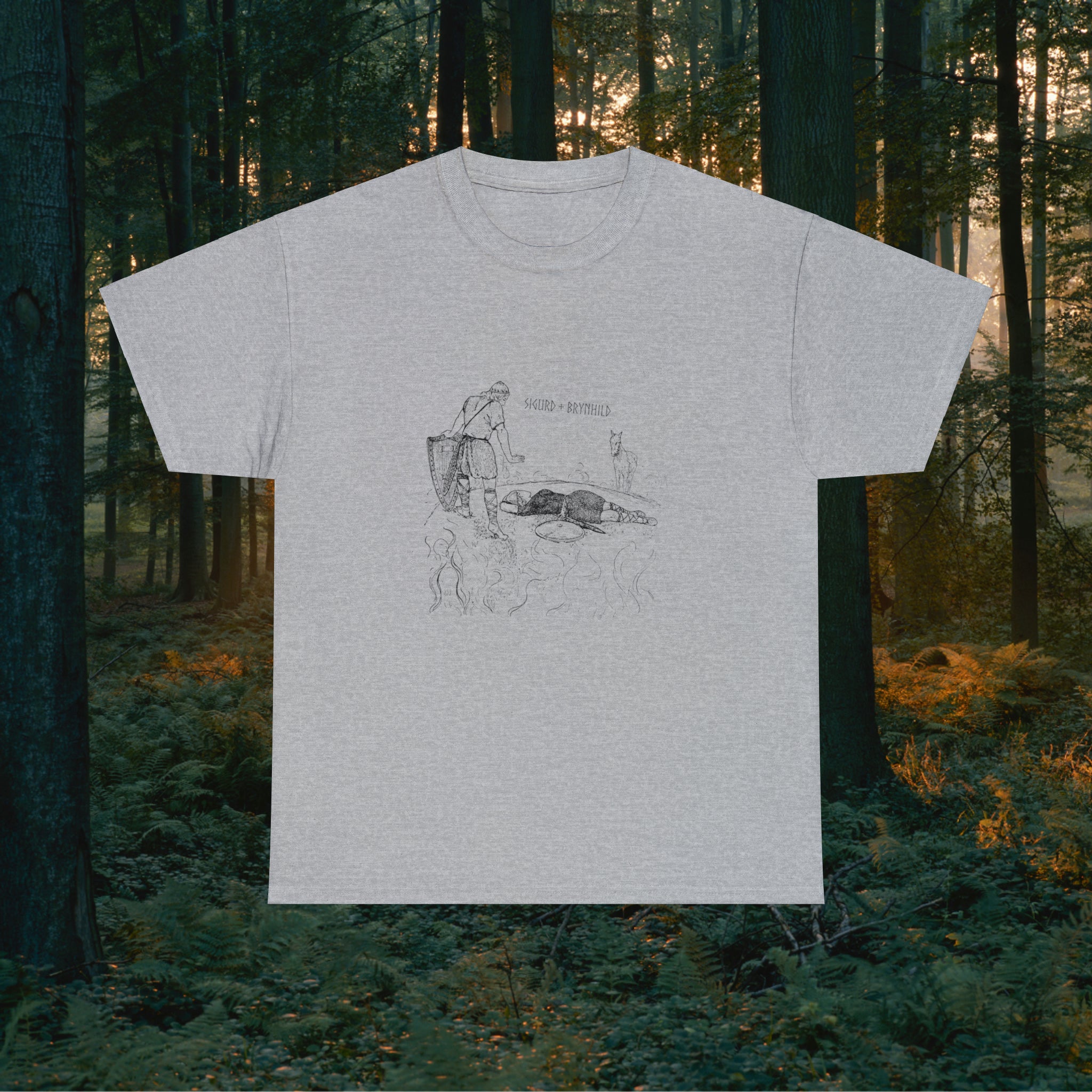 Sigurd + Brynhild Unisex Heavy Cotton Tee T-Shirt Printify Sport Grey S