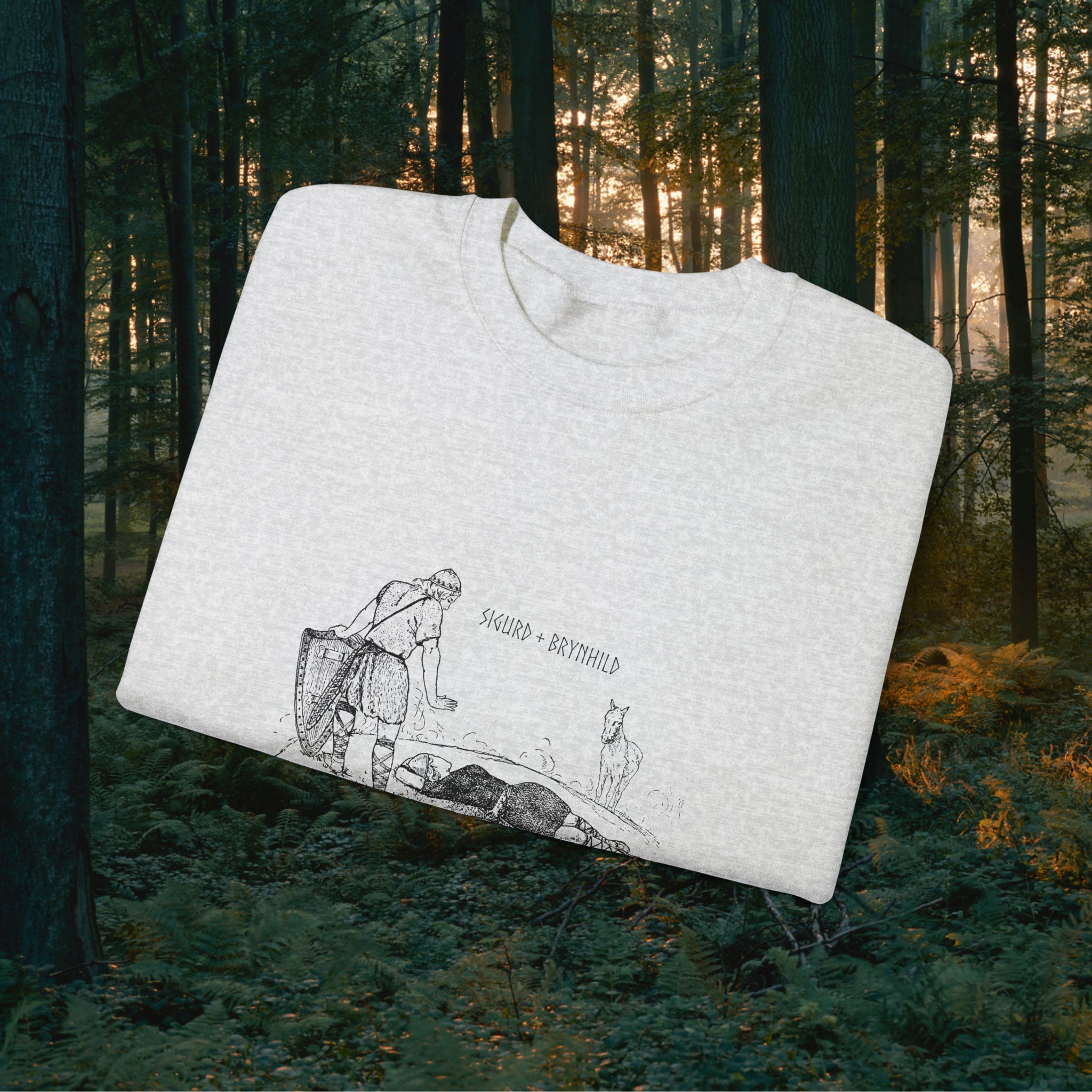 Sigurd + Brynhild Crewneck Unisex Sweatshirt Sweatshirt Printify