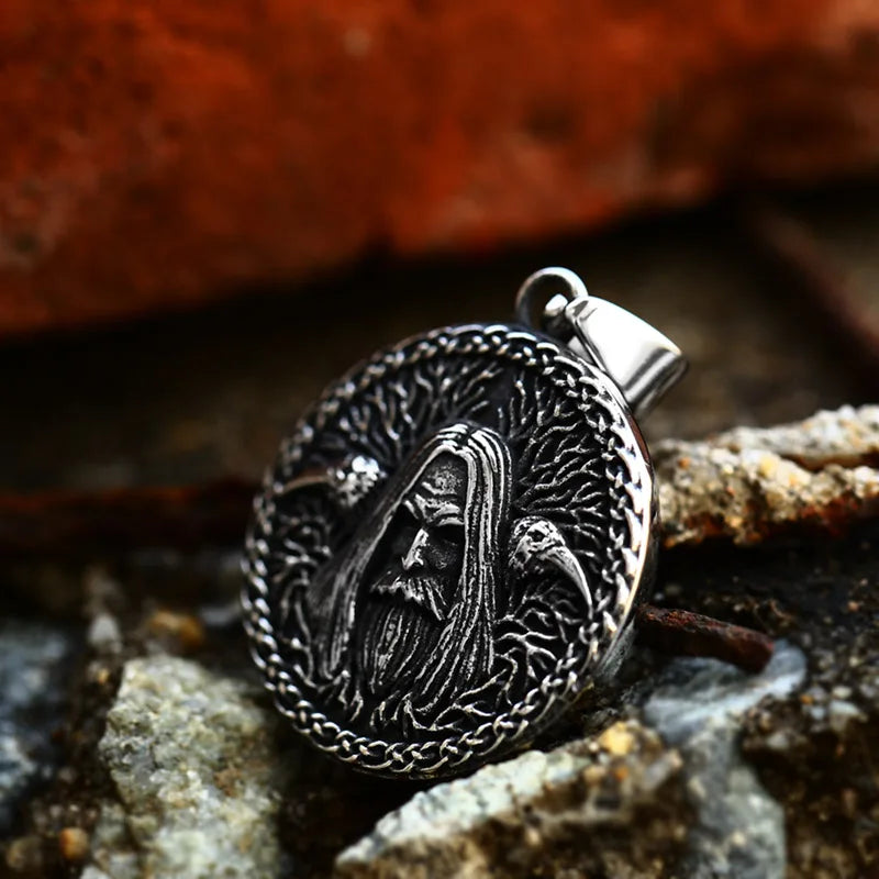 Woden's Talisman Pendant - Hugin, Munin & Odin Norse Amulet The Pagan Trader