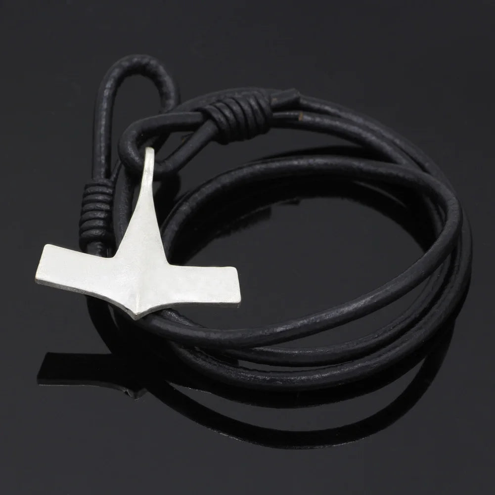 Rømersdal Mjölnir Waxed Cotton Rope Thor's Hammer Bracelet The Pagan Trader