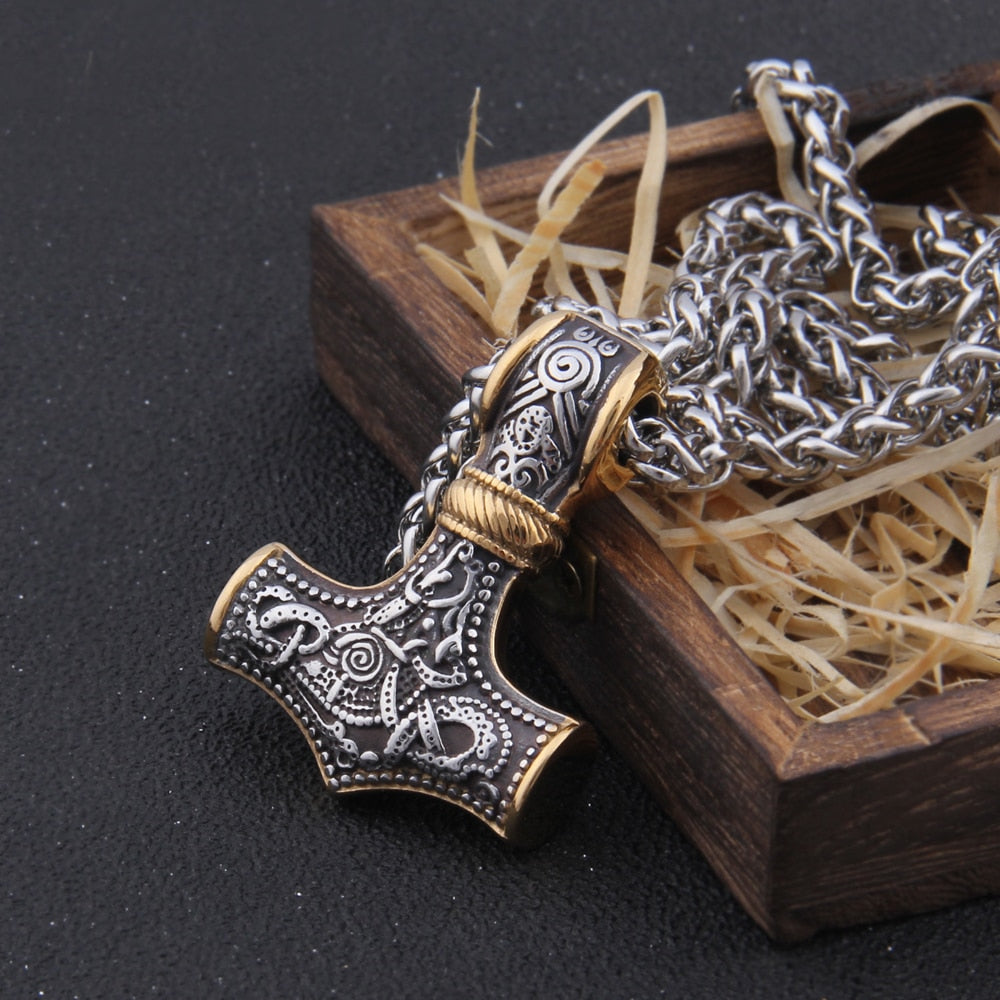 Mammen Art Style Mjölnir - Wheat Chain Thor's Hammer Viking Amulet 0 The Pagan Trader
