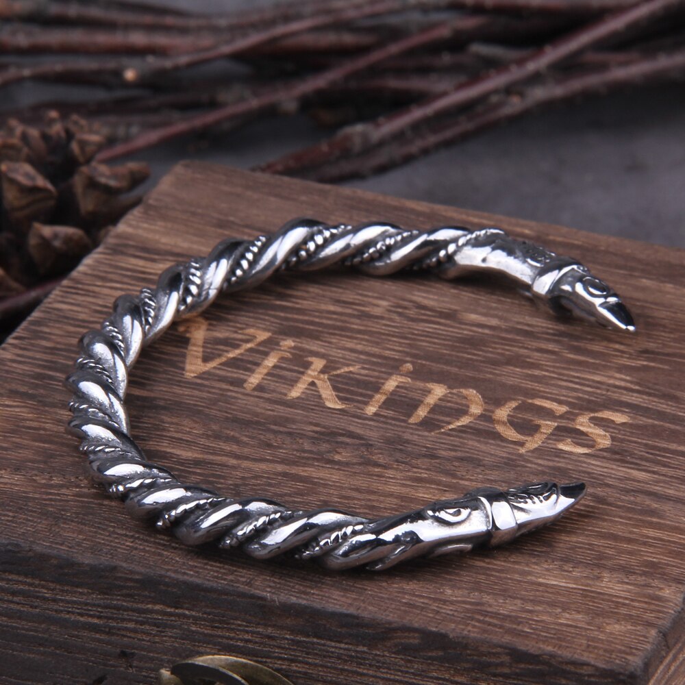 Raven Head Arm Ring - Old Norse Viking Bangle Torc 0 The Pagan Trader