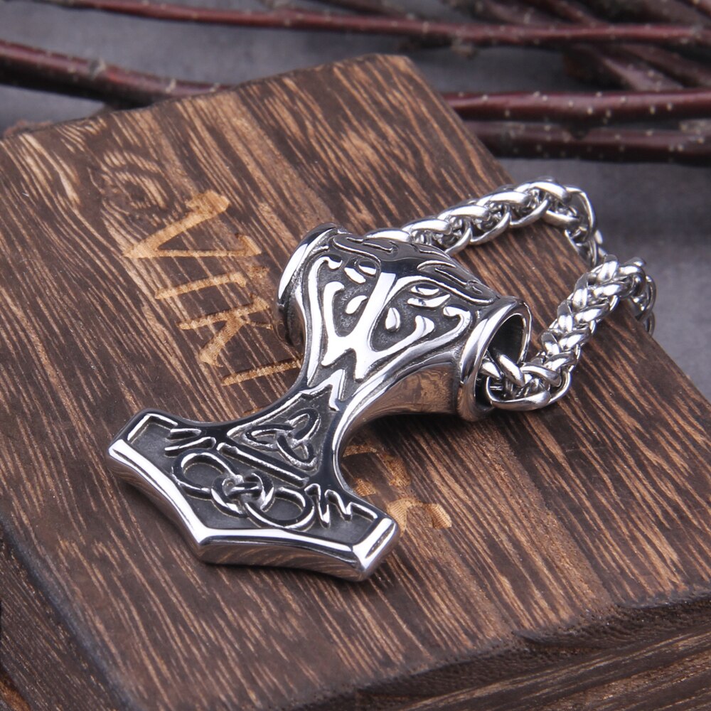 Celtic Knot Triquetra Mjölnir - Thor's Hammer Necklace 0 The Pagan Trader