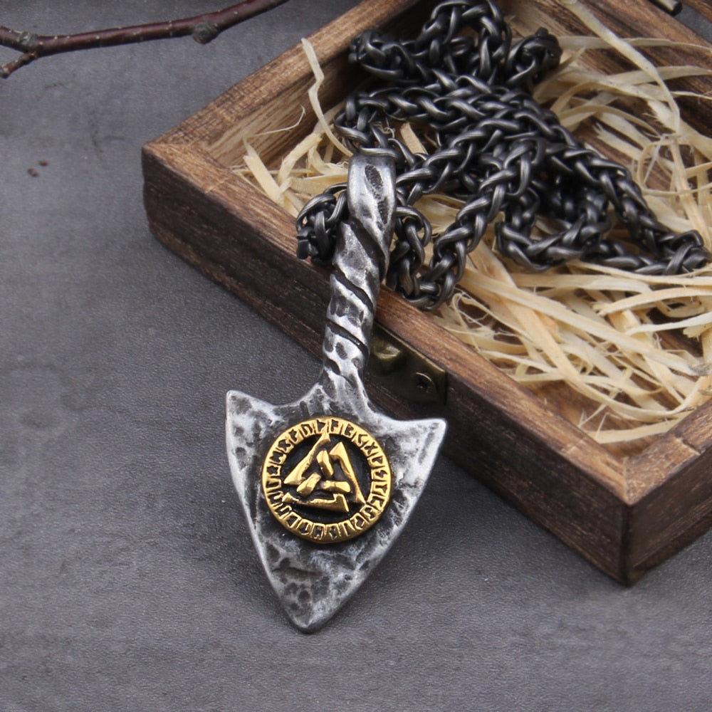 Twisted Valknut Gungnir Spearhead Amulet 0 The Pagan Trader
