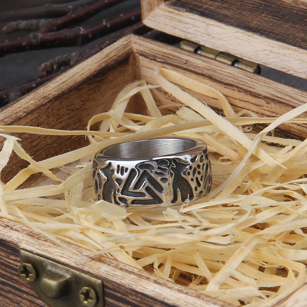 Geri Freki Valknut Norse Viking Ring Paganheim