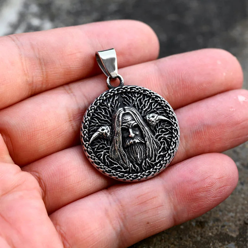 Woden's Talisman Pendant - Hugin, Munin & Odin Norse Amulet The Pagan Trader