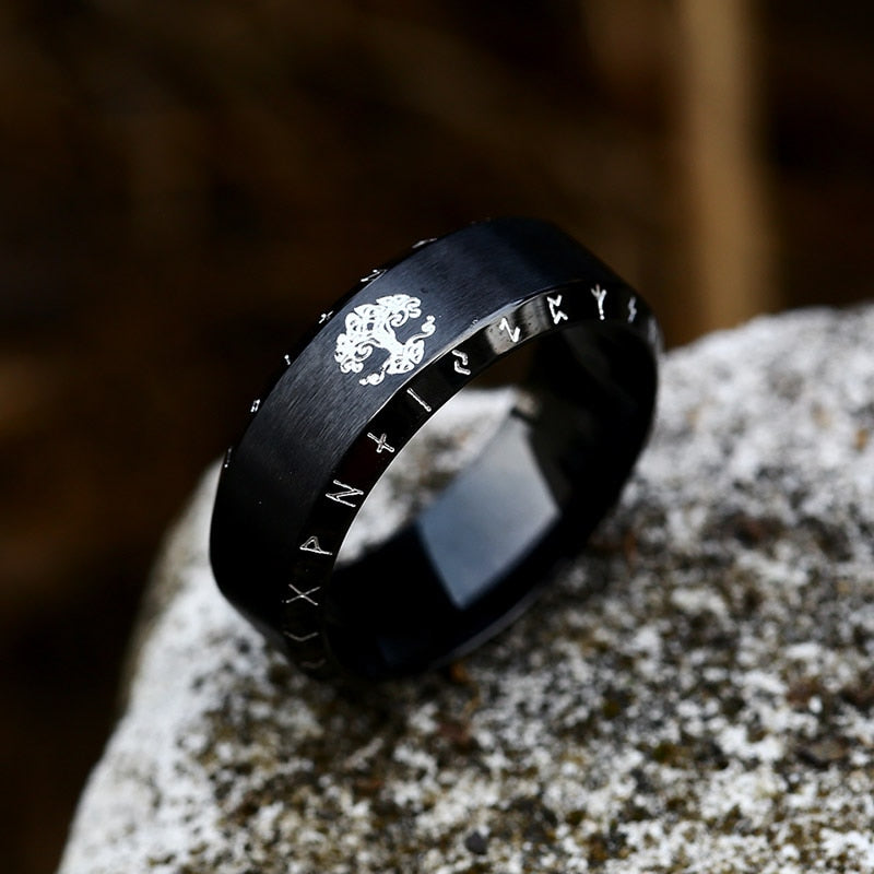Celtic Knot & Rune Yggdrasil Rings 0 The Pagan Trader 7 Black