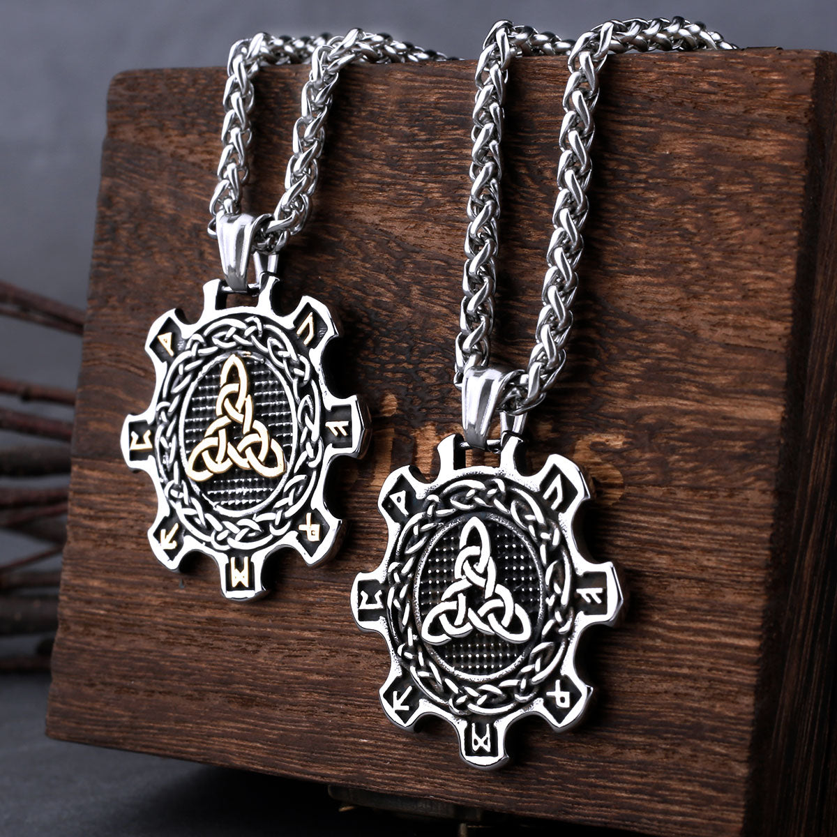 Celtic Knot & Rune Cog Necklace 0 The Pagan Trader