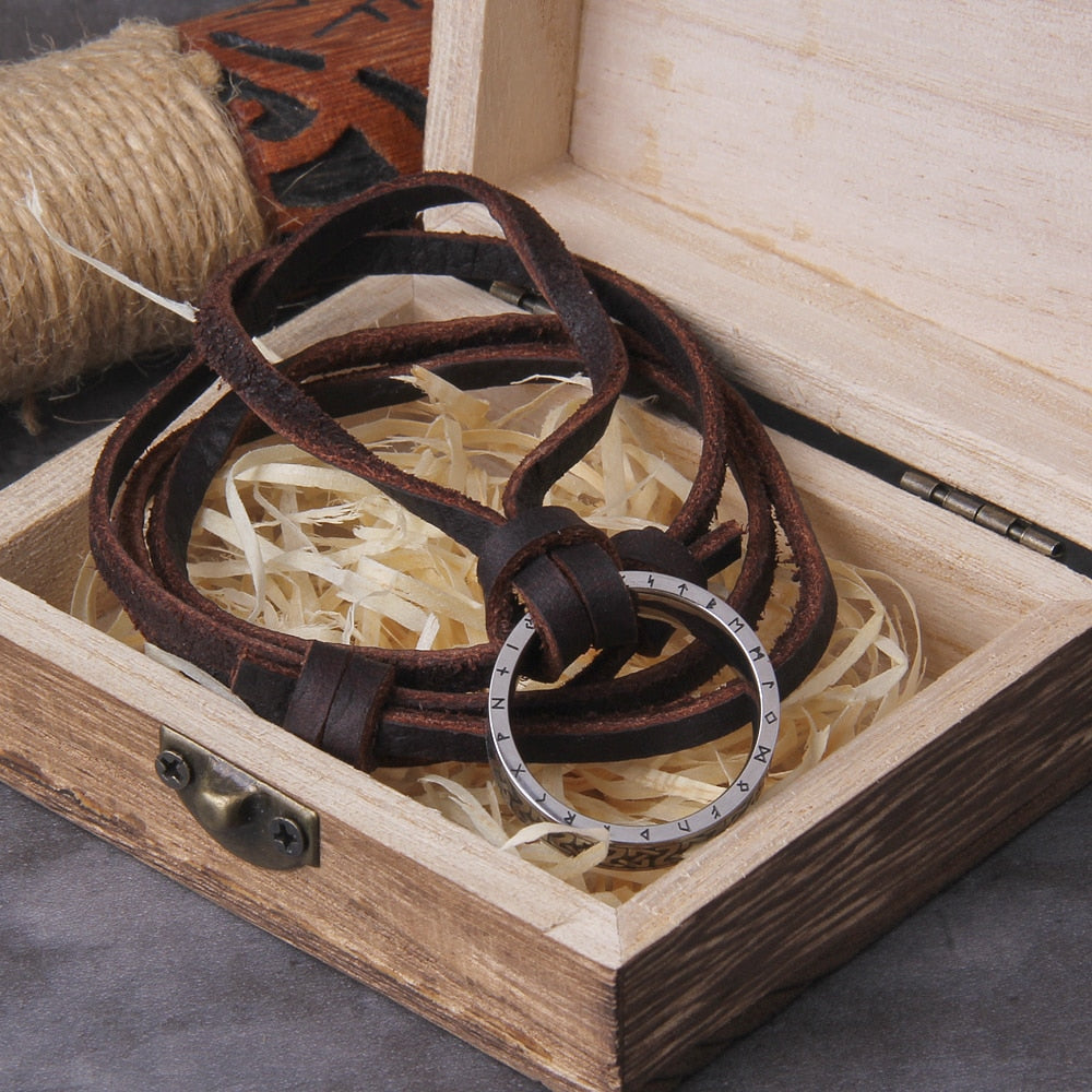 Celtic Knot Ring Amulet 0 The Pagan Trader 7 Ring & Cord Leather