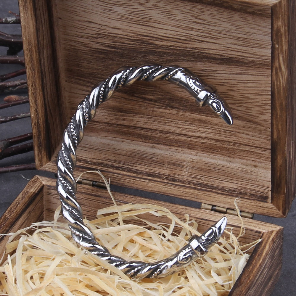 Raven Head Arm Ring - Old Norse Viking Bangle Torc 0 The Pagan Trader