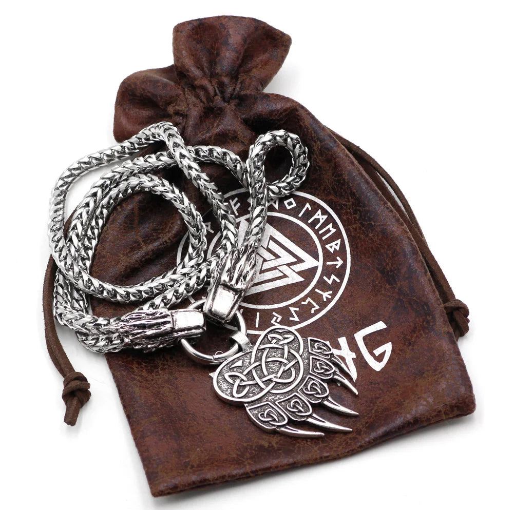 Serpent Clasp Mjölnir Sleek Split Ring Amulet The Pagan Trader Triquetra Bear Claw 60cm
