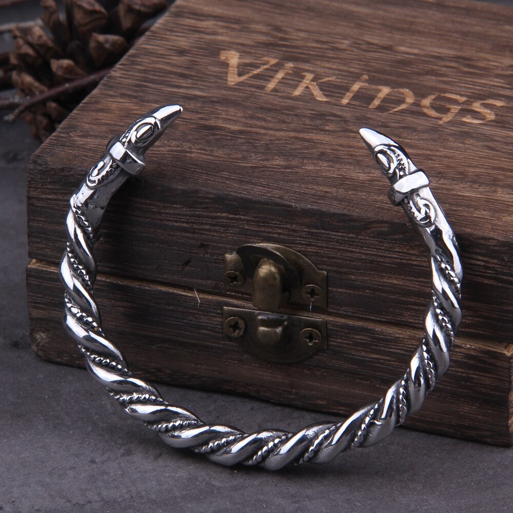 Raven Head Arm Ring - Old Norse Viking Bangle Torc 0 The Pagan Trader