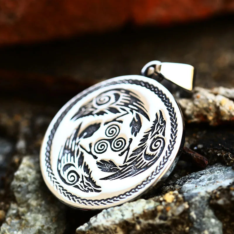 Woden's Talisman Pendant - Hugin, Munin & Odin Norse Amulet The Pagan Trader