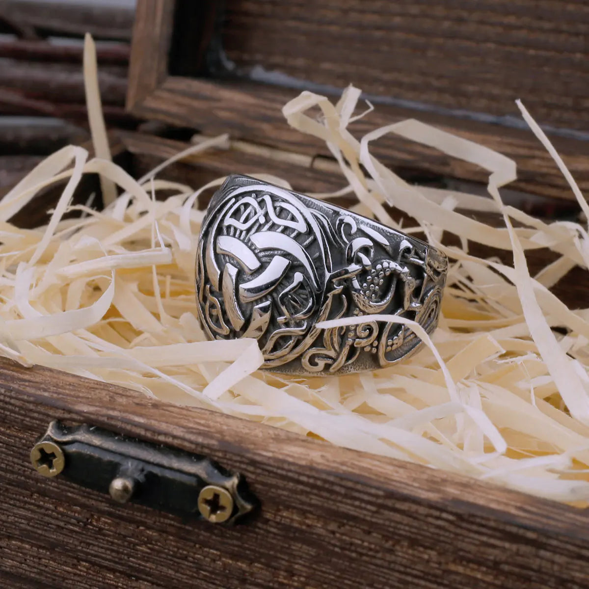 Triskele Horns of Odin Jelling Style Norse Viking Ring Paganheim
