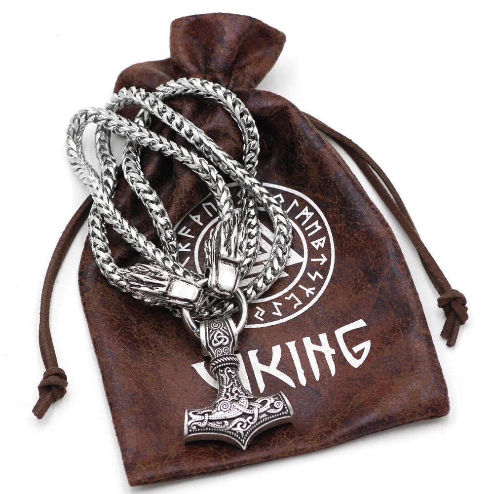 Serpent Clasp Mjölnir Sleek Split Ring Amulet The Pagan Trader Mammen Mjölnir 60cm