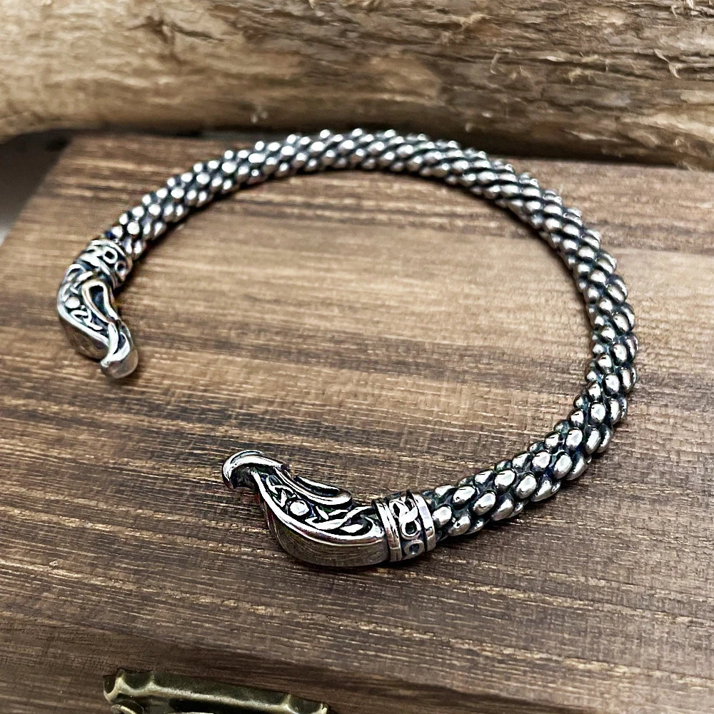 Serpent Prowl - Old Norse Dragon Bangle Arm Ring The Pagan Trader