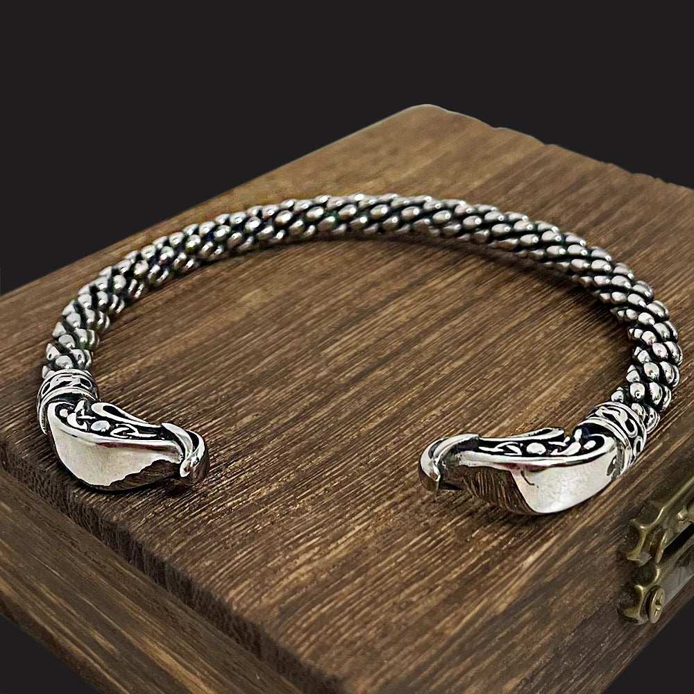 Serpent Prowl - Old Norse Dragon Bangle Arm Ring The Pagan Trader