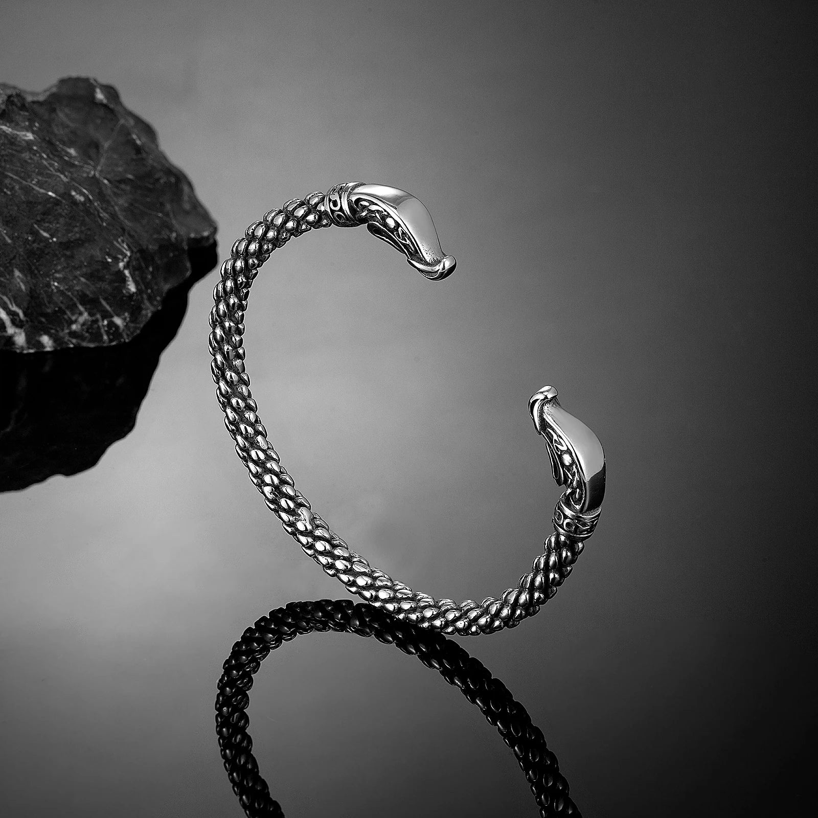 Serpent Prowl - Old Norse Dragon Bangle Arm Ring The Pagan Trader