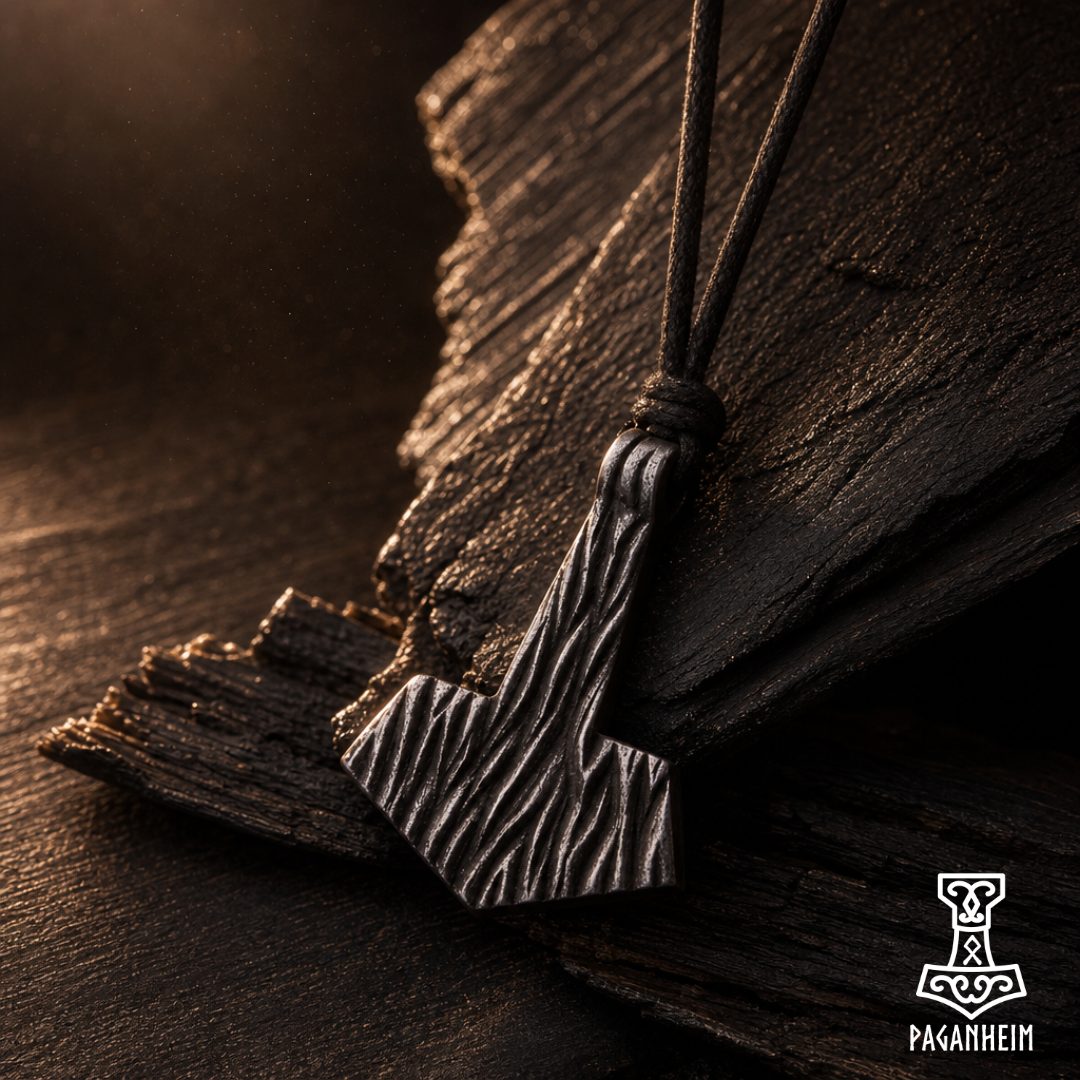 Norse Mjölnir necklace with textured surface and simple design