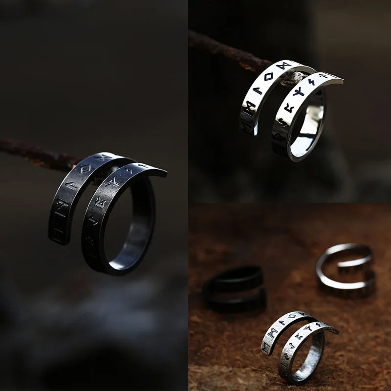 Twisted Design Elder Futhark Norse Viking Ring The Pagan Trader