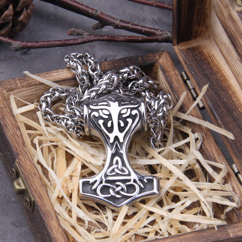 Celtic Knot Triquetra Mjölnir - Thor's Hammer Necklace 0 The Pagan Trader