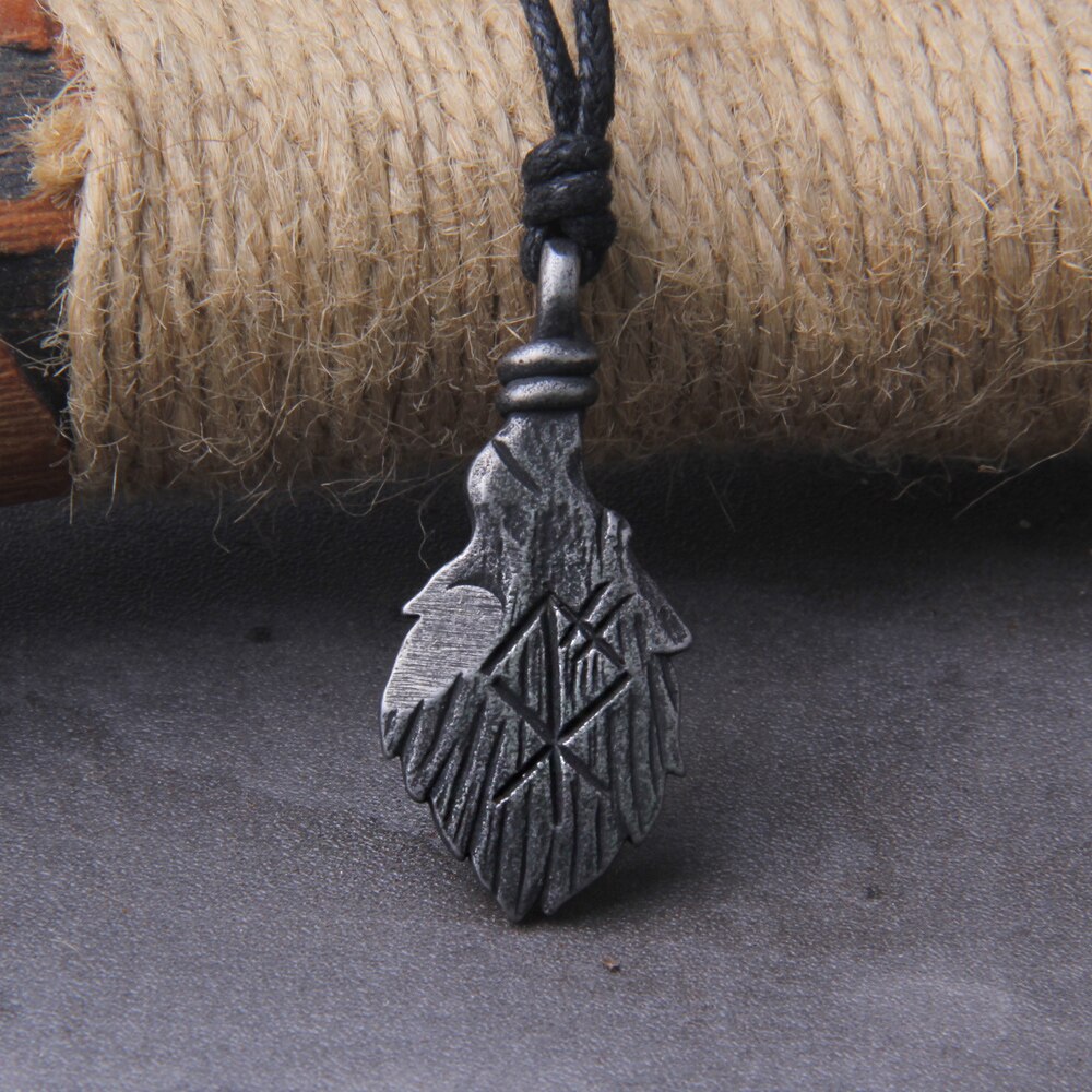 Othala Rune Engraved Wolf Head Necklace 0 The Pagan Trader