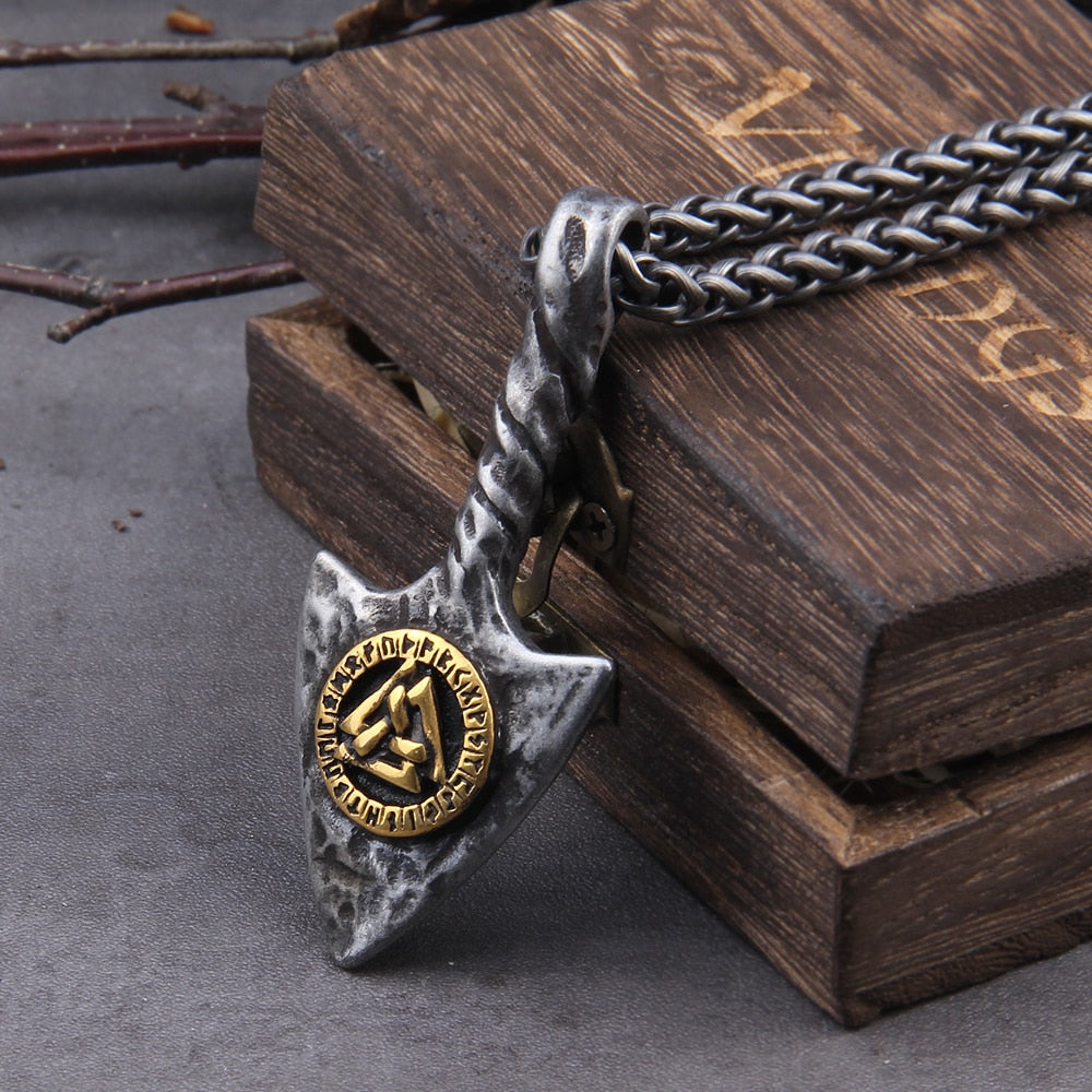 Twisted Valknut Gungnir Spearhead Amulet 0 The Pagan Trader