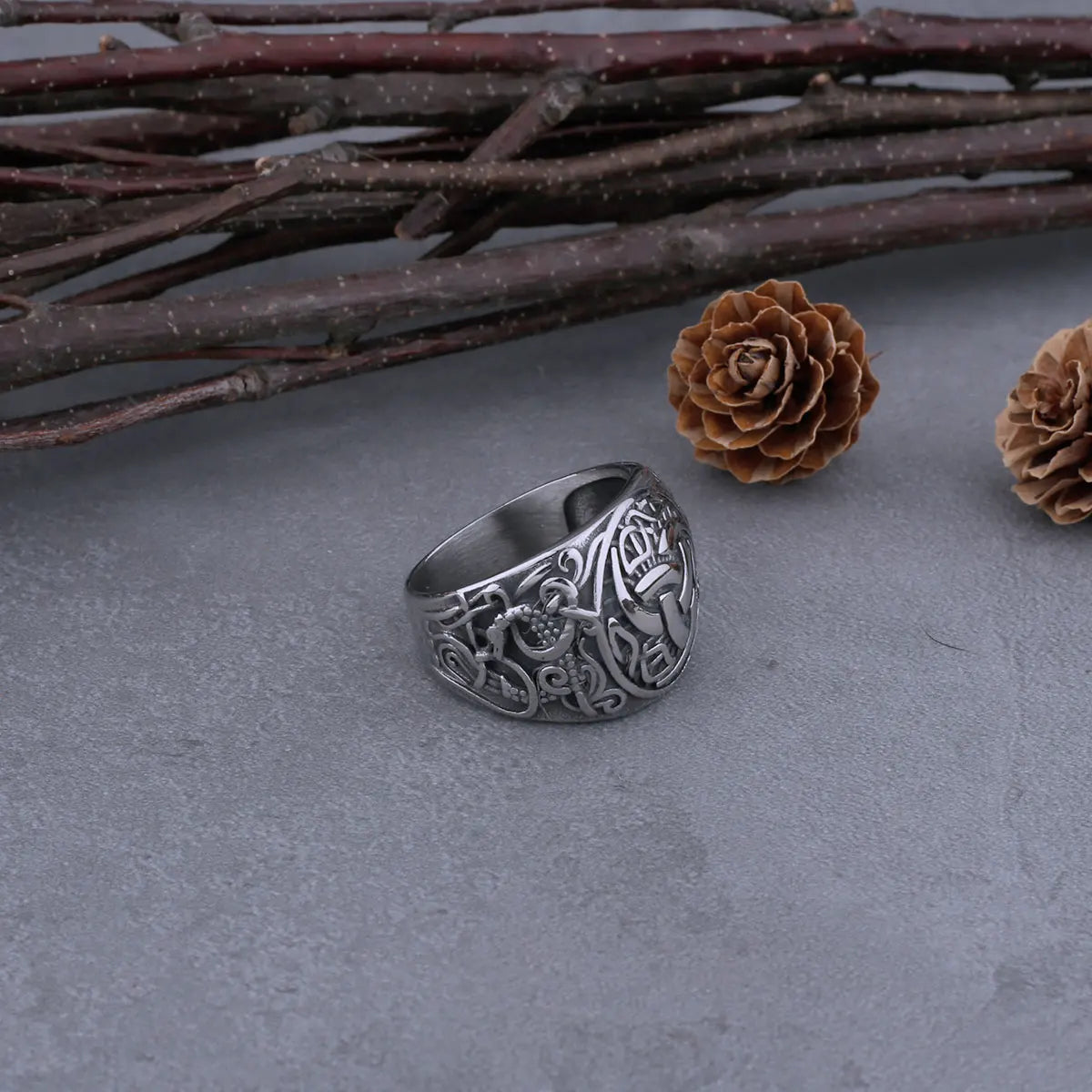 Triskele Horns of Odin Jelling Style Norse Viking Ring Paganheim