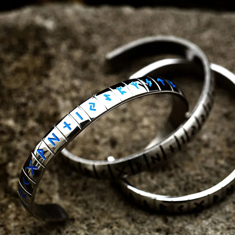 Minimalistic Elder Futhark Rune Norse Viking Arm Ring  The Pagan Trader Blue