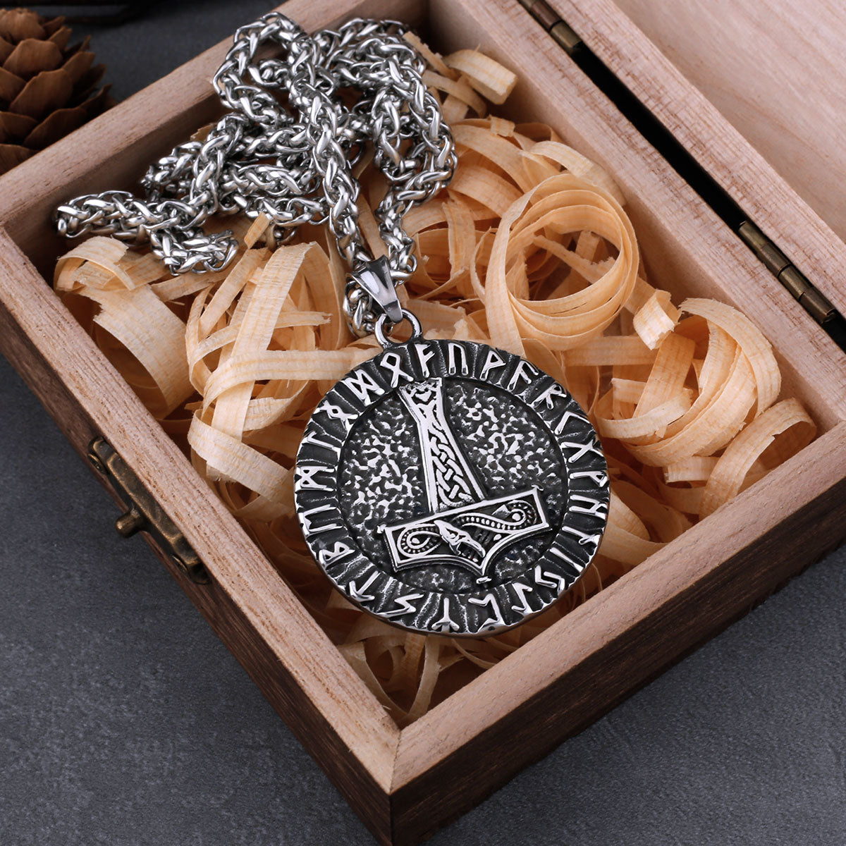 Mjölnir & Helm of Awe Pendant Amulet 0 The Pagan Trader