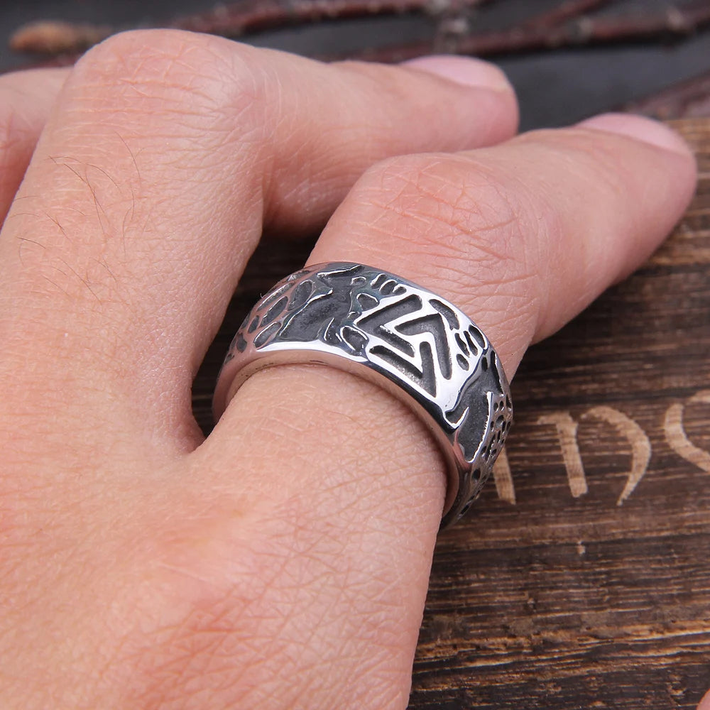 Geri Freki Valknut Norse Viking Ring Paganheim