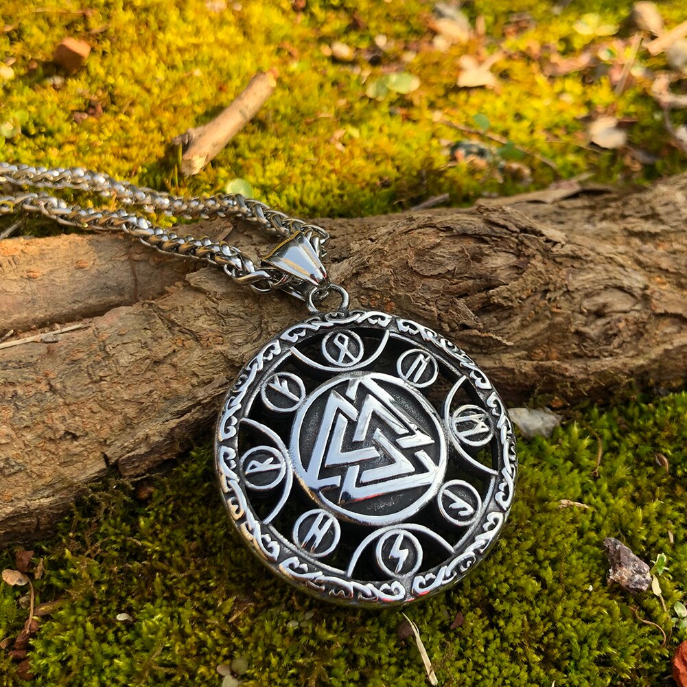 Rune Encircled Valknut Amulet 0 The Pagan Trader