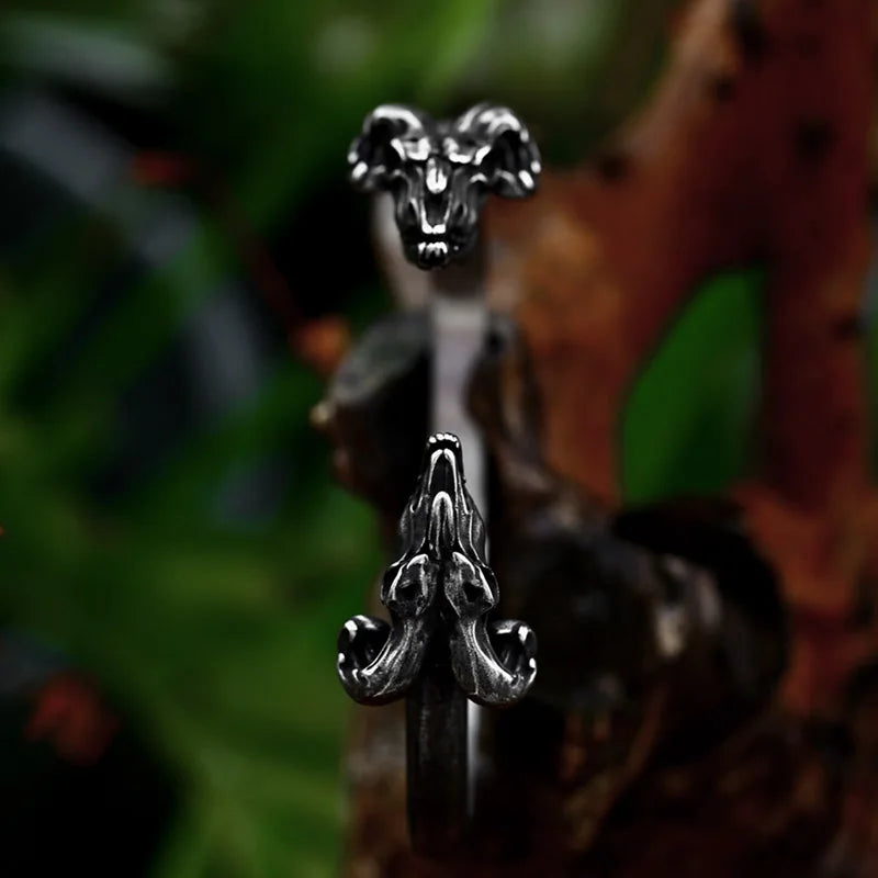 Norse Pagan Thor's Goats Skull Head Viking Arm Ring The Pagan Trader