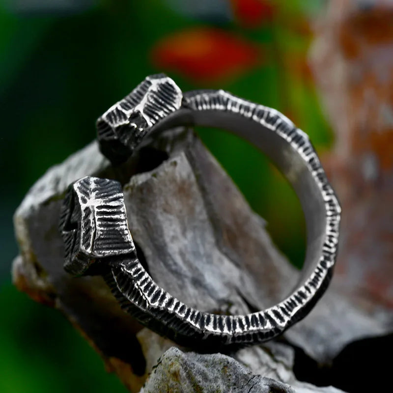 Algiz Sowilo Rune Carved Norse Viking Ring The Pagan Trader