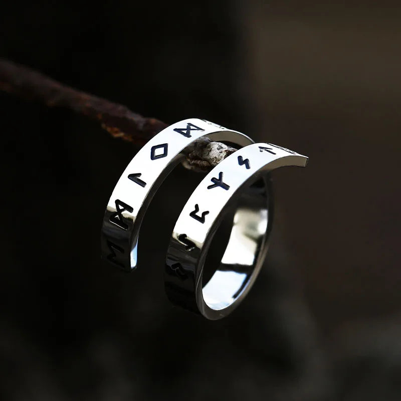 Twisted Design Elder Futhark Norse Viking Ring The Pagan Trader Steel 7