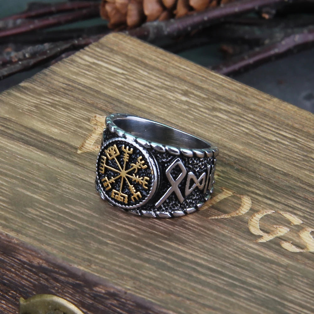 Vegvísir Elder Futhark Rune Norse Viking Ring The Pagan Trader