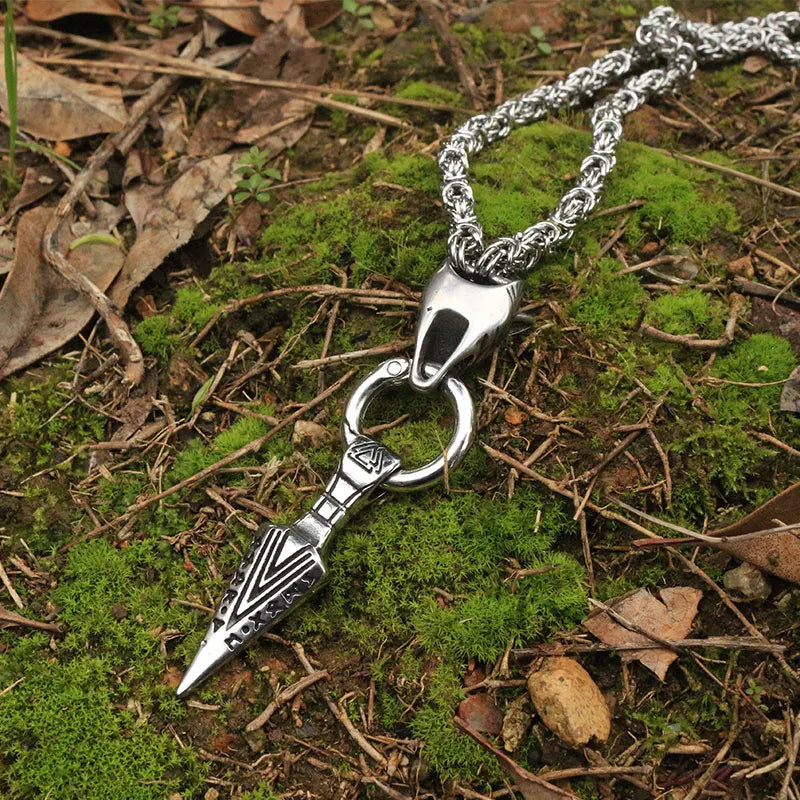 Handcrafted Gungnir Spearhead Bjorn Necklace - Byzantine King Chain Paganheim
