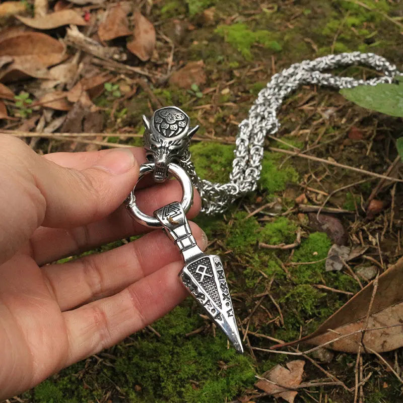 Handcrafted Gungnir Spearhead Bjorn Necklace - Byzantine King Chain Paganheim