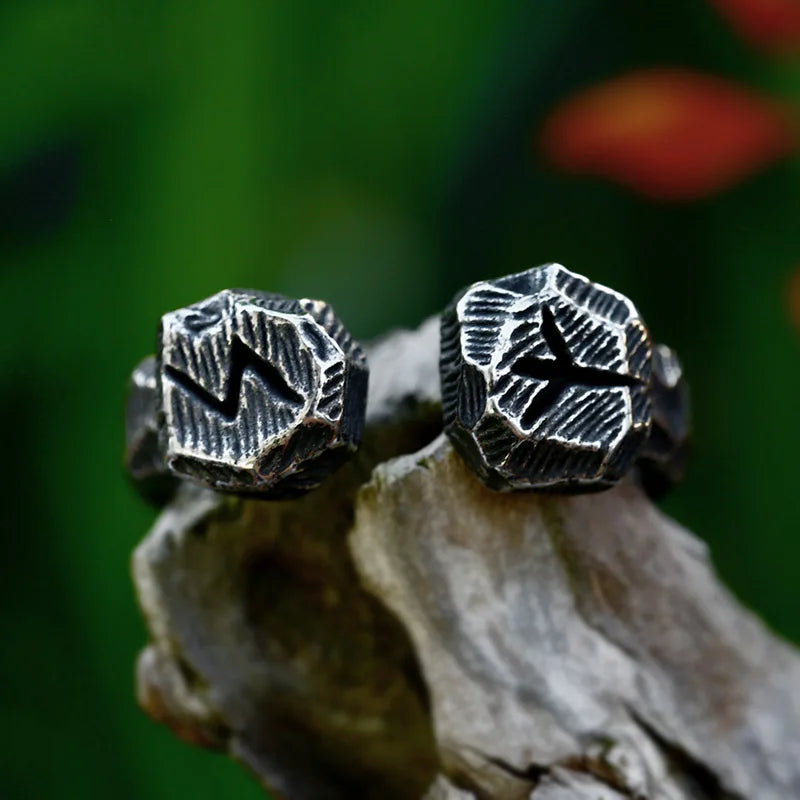 Algiz Sowilo Rune Carved Norse Viking Ring The Pagan Trader