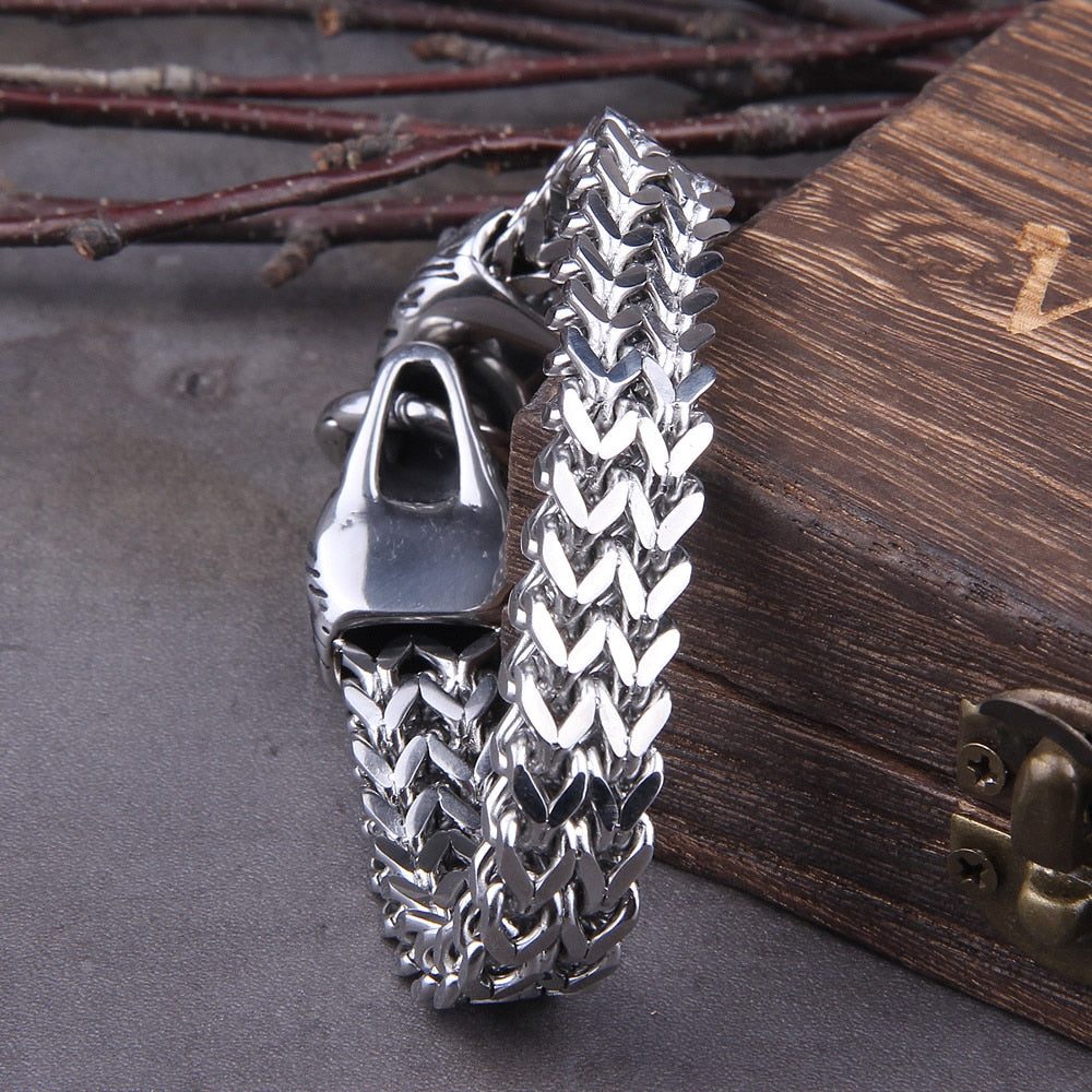 Geri & Freki - Cuban Chain Linked Viking Bracelet 0 The Pagan Trader