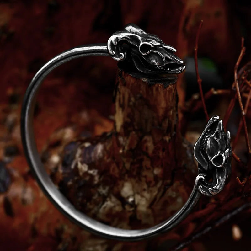 Norse Pagan Thor's Goats Skull Head Viking Arm Ring The Pagan Trader