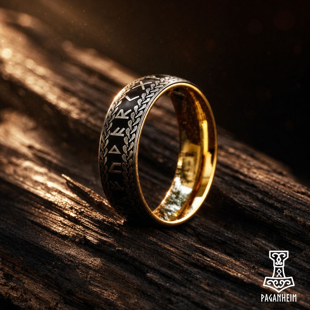 Sleek Gold & Silver Elder Futhark Rune Rings