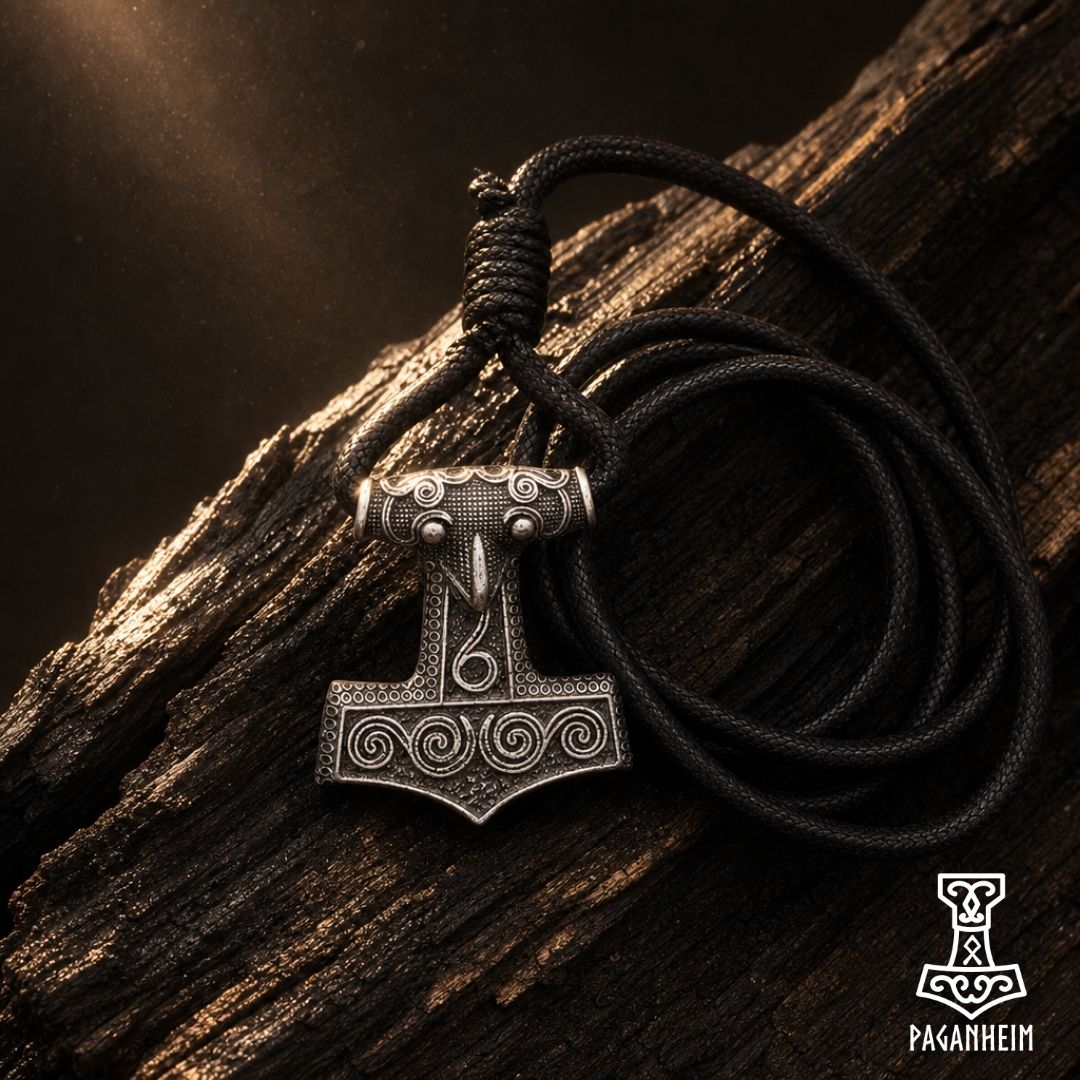 Skåne Mjölnir Waxed Cotton Rope Thor's Hammer Bracelet