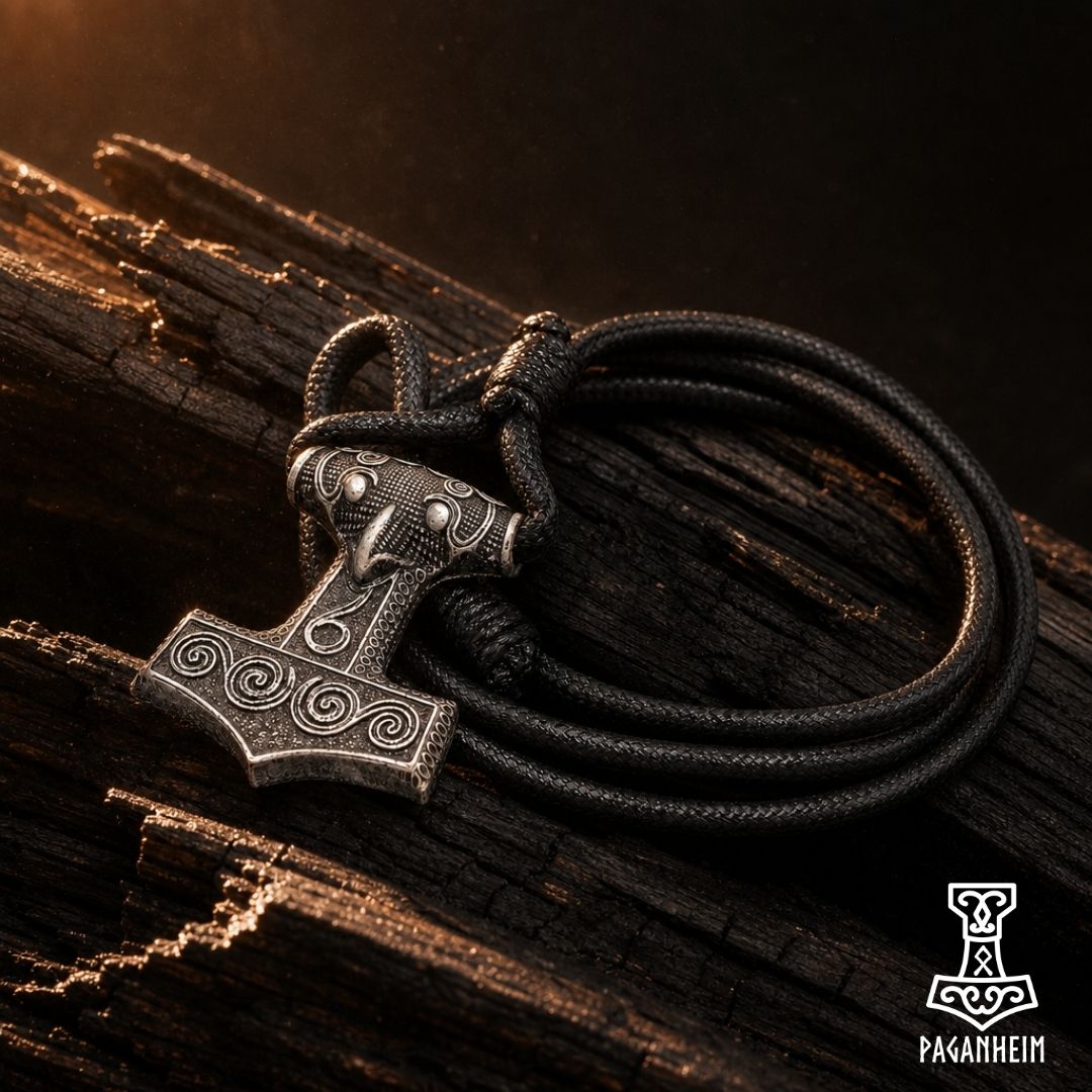 Skåne Mjölnir Waxed Cotton Rope Thor's Hammer Bracelet
