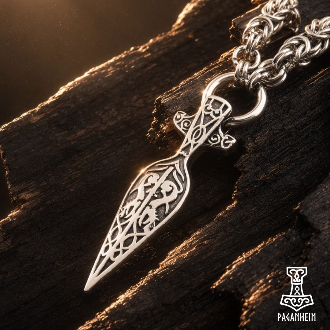 Handcrafted Gungnir Spearhead Byzantine & Jump Ring King Chain Necklace